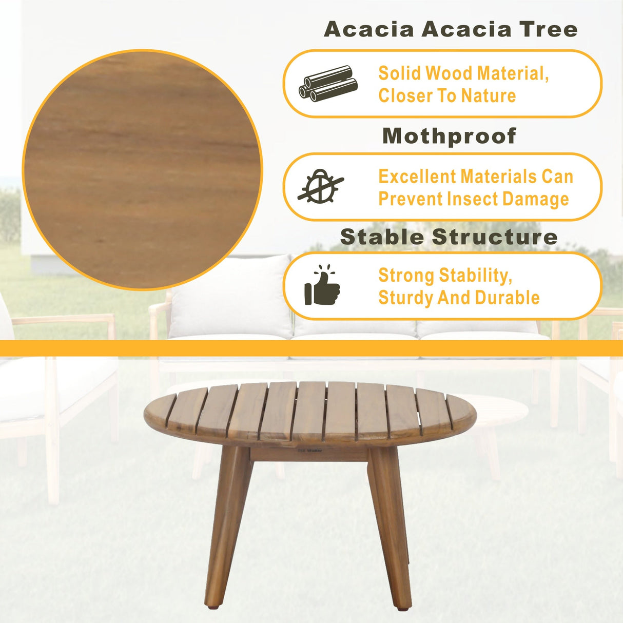 SOLARA Solid Wood Side Table
