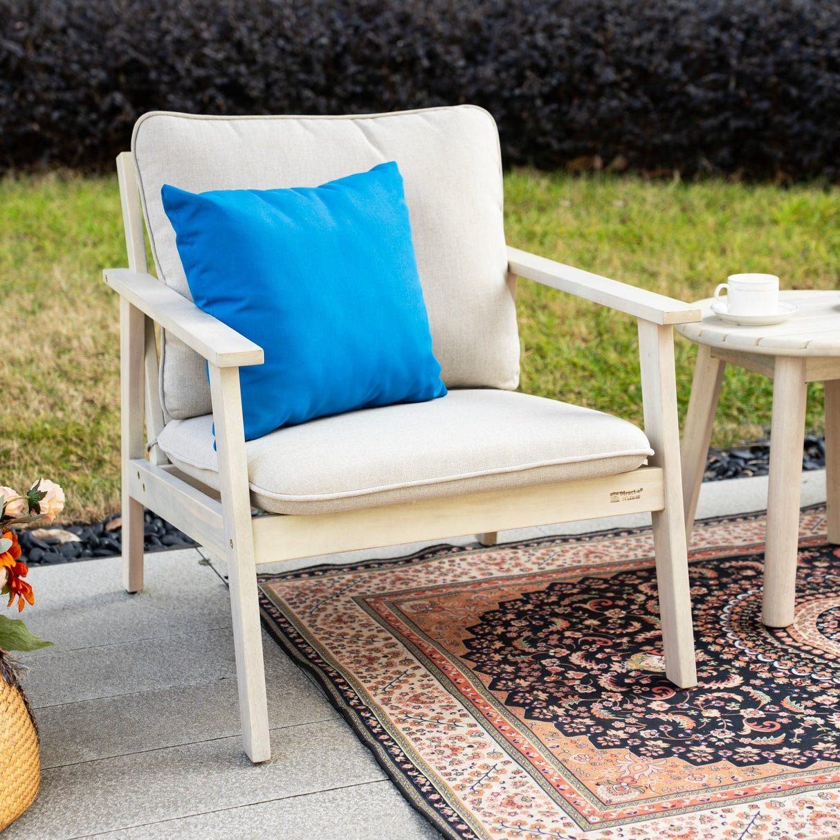 Wood Outdoor Bistro Sofa Set – 3-Piece