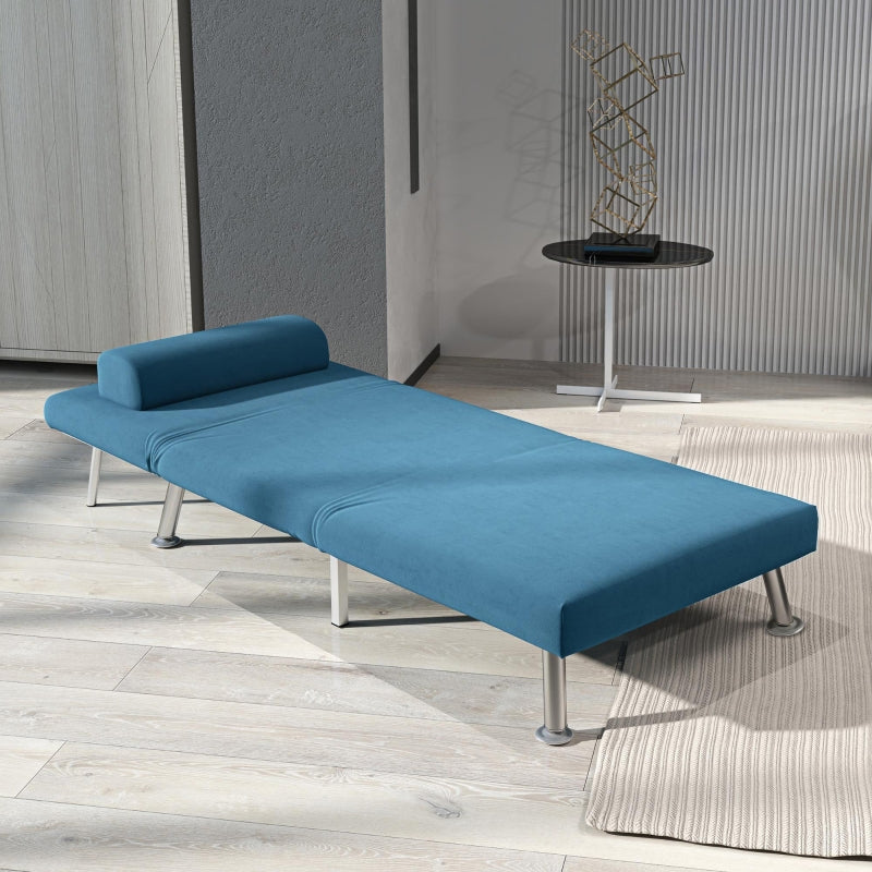 Single Sleeper Chair - Velvet-Feel, Blue