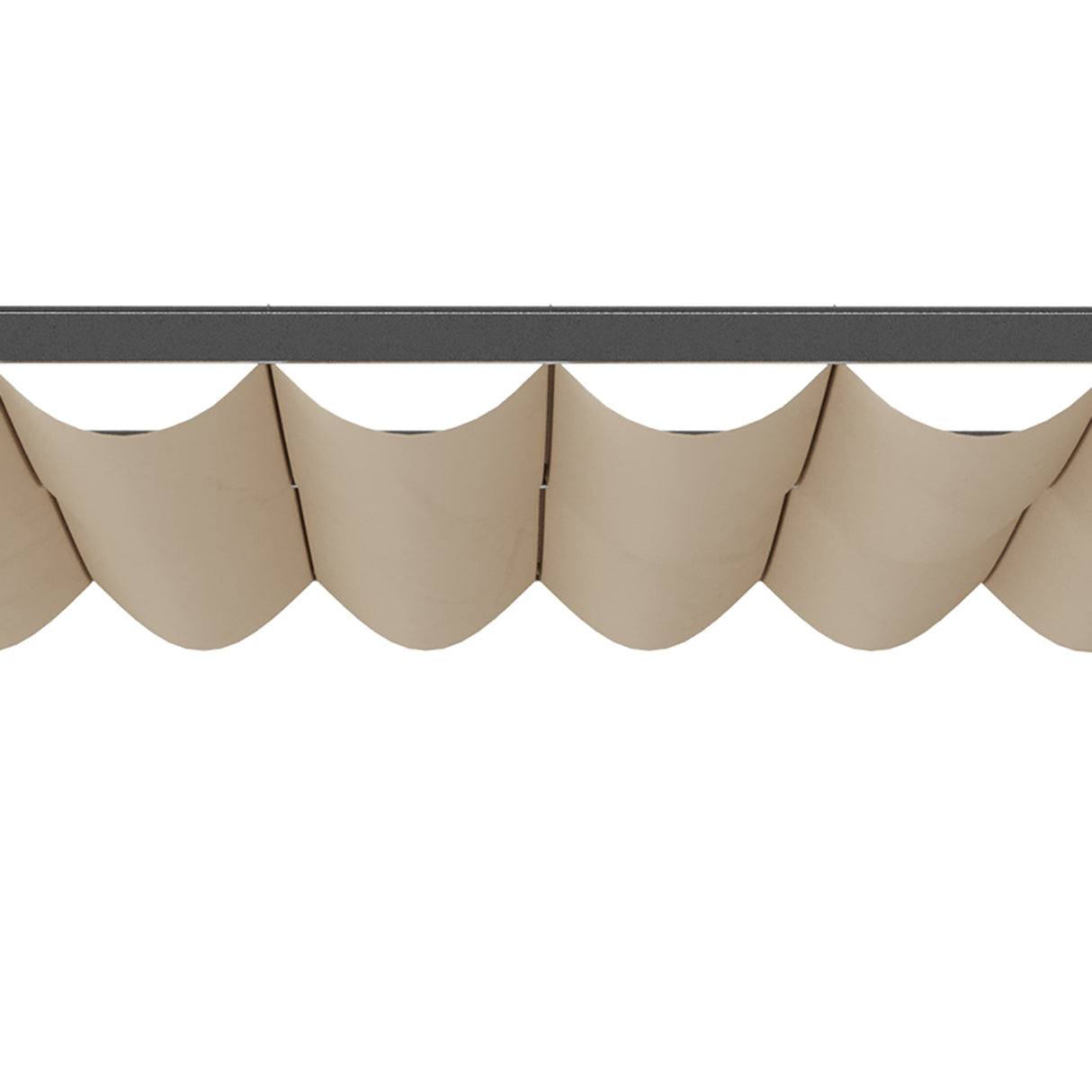 Metal Pergola 3 x 2.8m, Retractable Fabric Roof - Beige