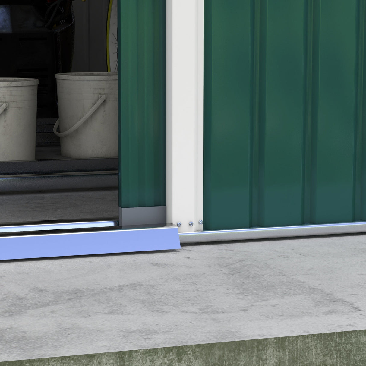 Steel Sliding Door Storage Shed 12.5 x 11.1ft - Green