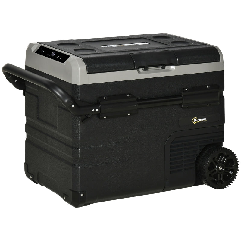 50L Car Refrigerator, Portable Compressor Fridge Freezer with Inner LED Light, Black