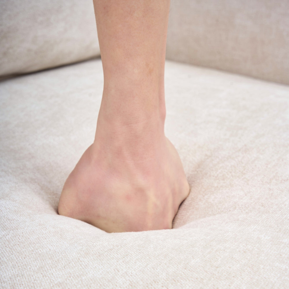 L-Shaped Couch Sofa, 3 Seater Sectional with USB & Cup Holder, Beige Fabric