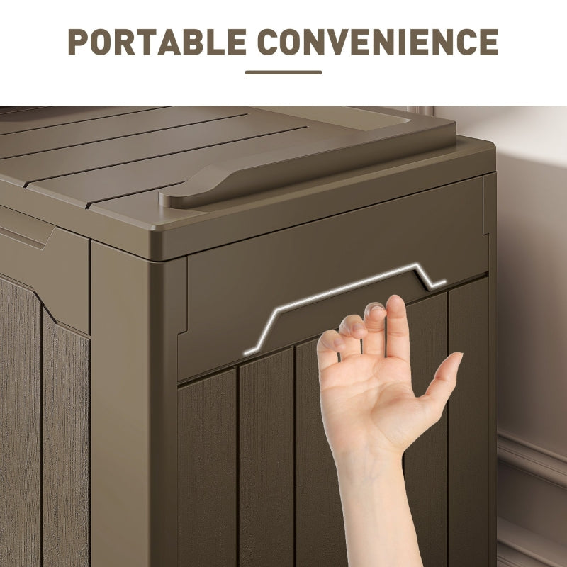 107 L Storage Chest with Lid - Dark Brown Plastic