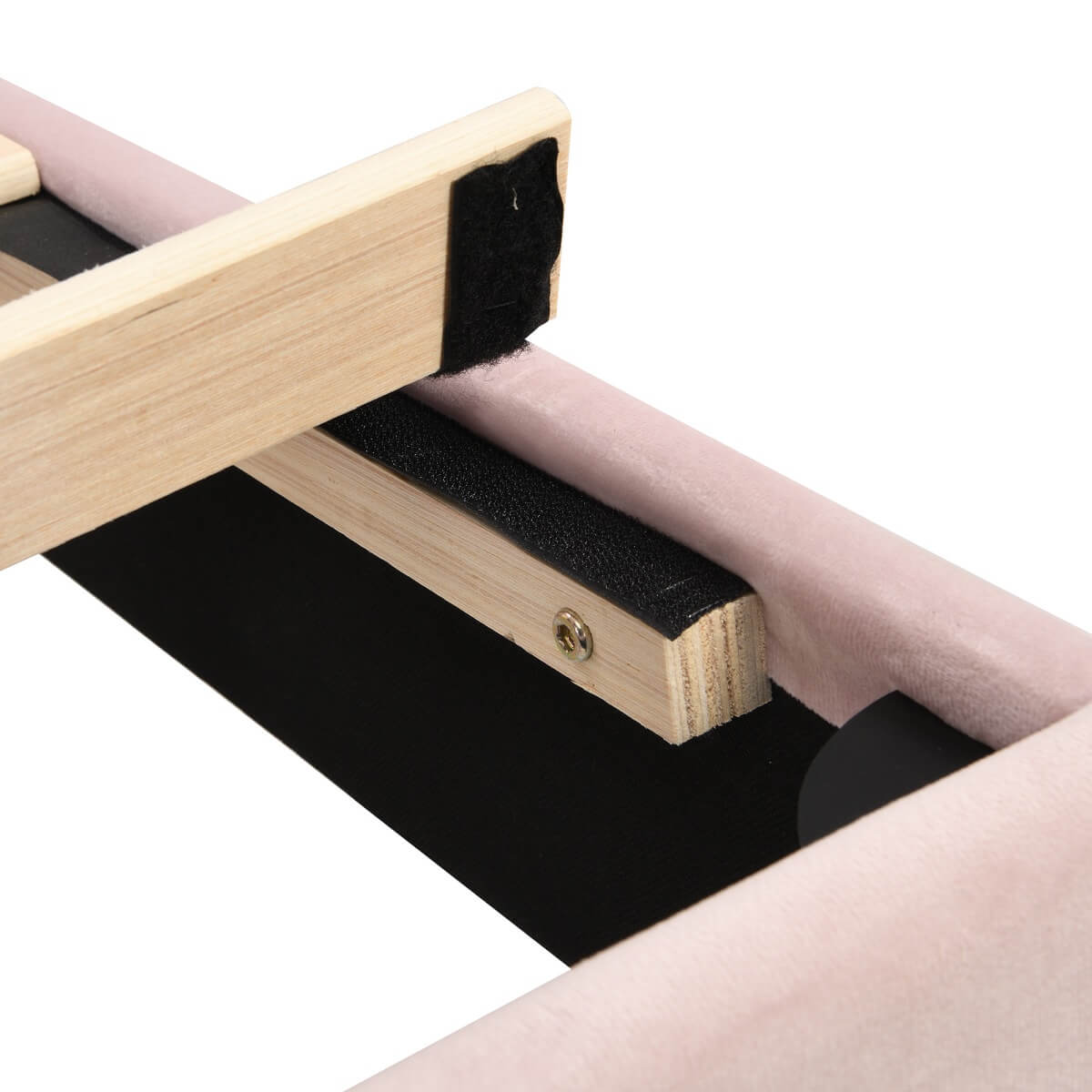 3ft Velvet Shell Bed Frame - Adjustable Headboard, Gold Legs, Soft Upholstered, Pink