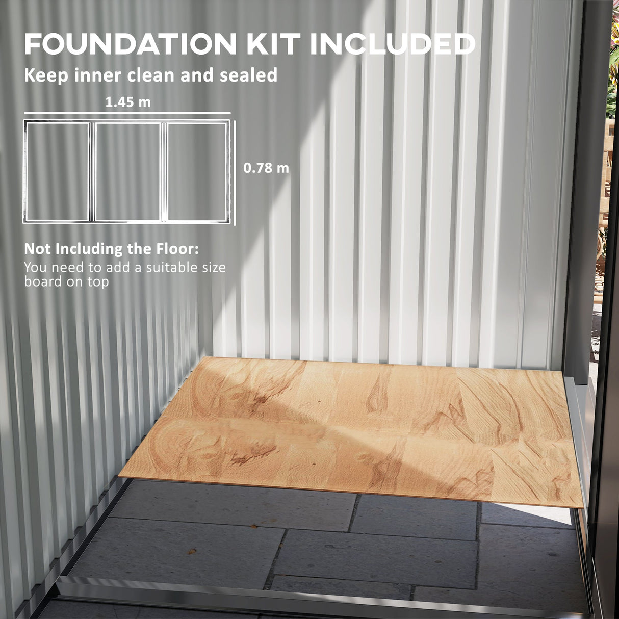 5 x 3ft Storage Shed with Lock - Brown Corrugated Steel