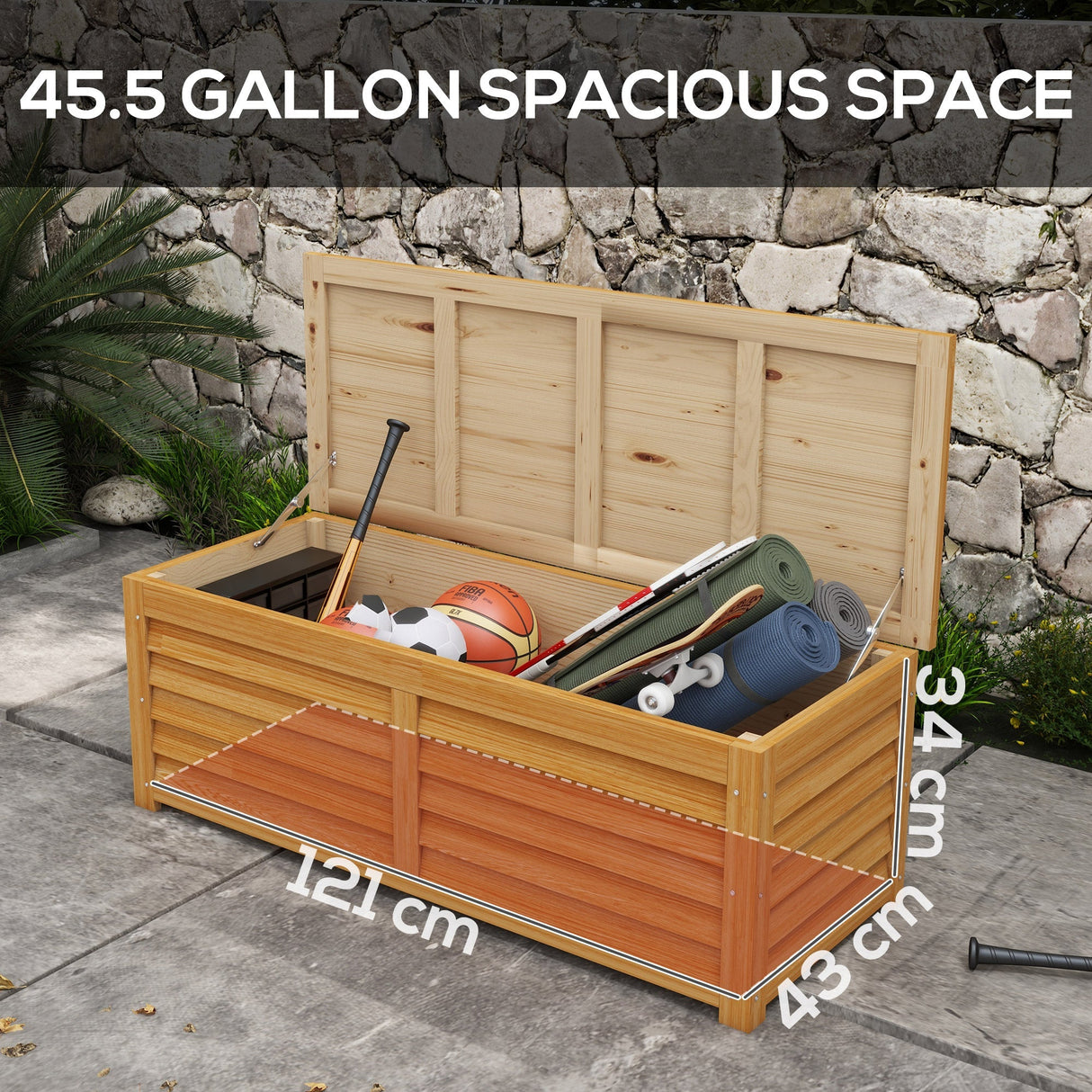 292L Outdoor Storage Box, Deck Box Garden Storage Container, Light Brown