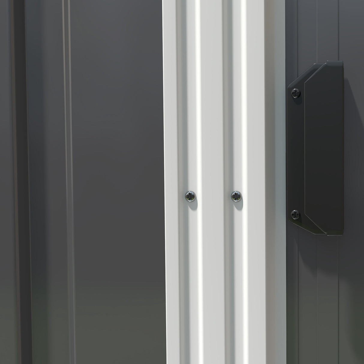 Galvanised Metal Shed, 7 x 5ft with Sliding Door - Dark Grey