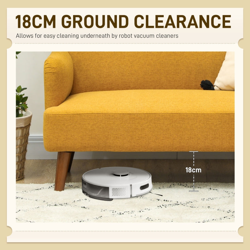 Velvet Feel 2 Seater Sofa with Thick Padding, Yellow