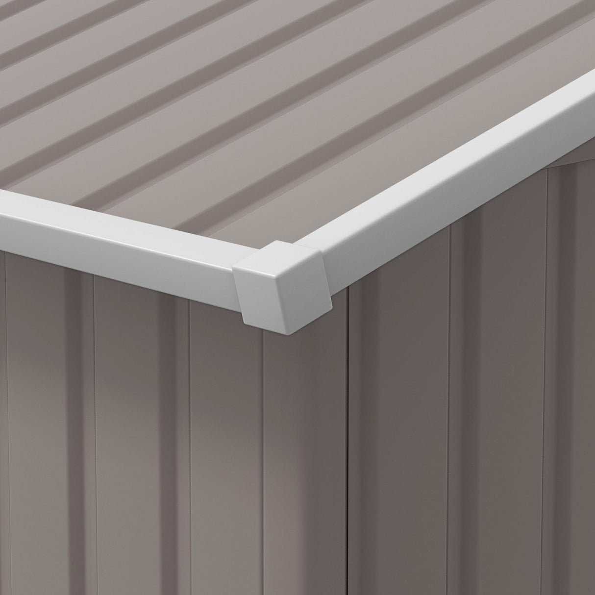 Large Garden Shed, Metal with Foundation Kit and Ventilation, Light Grey