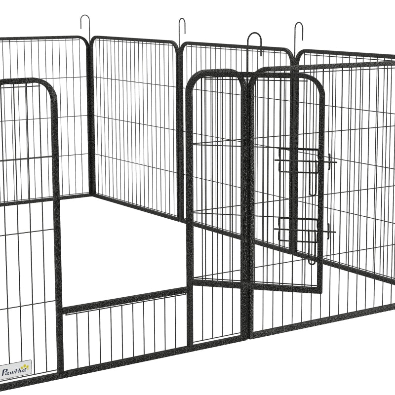 Puppy Playpen 12 Panels Heavy Duty, for Small Dogs, Indoor Outdoor Use - Silver