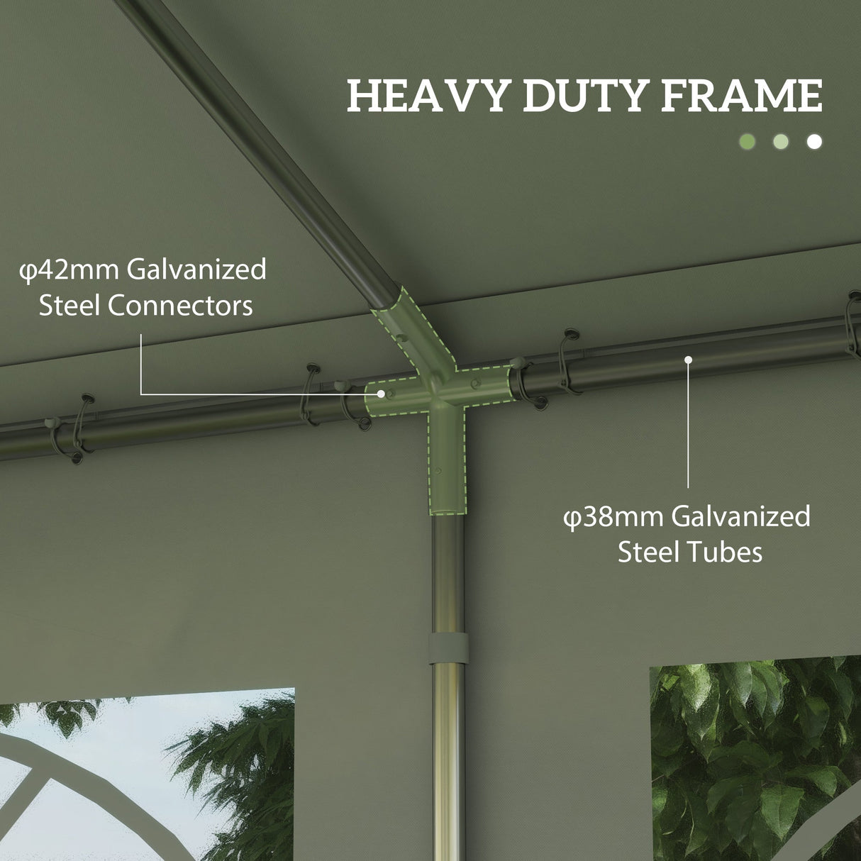 Marquee Party Tent, 4m x 4m Heavy Duty Galvanised Steel, White