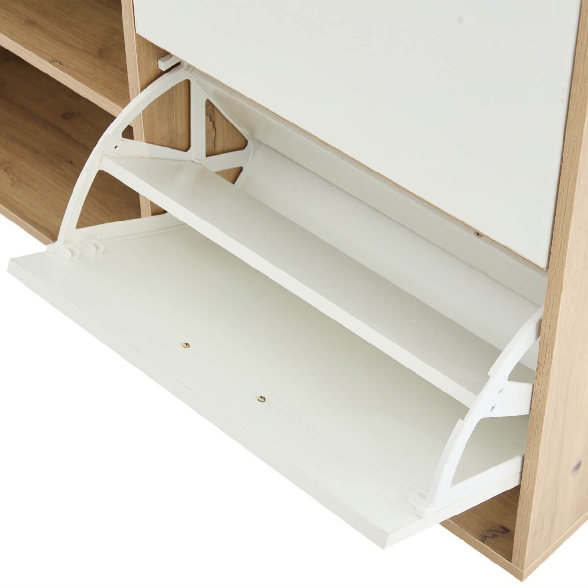 7-in-1 Hallway Storage Unit with Mirror — Coat Rack, Shoe Bench & Cabinet, High Gloss Hall Tree