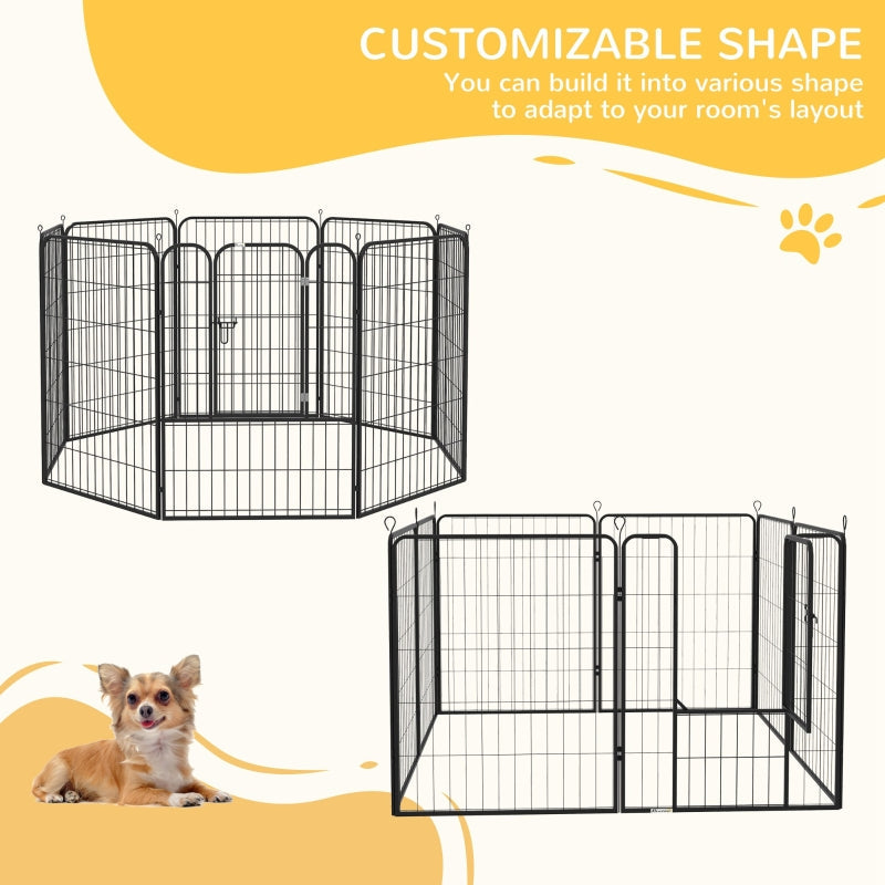 8 Panels Puppy Playpen, Heavy Duty Indoor Outdoor - Black