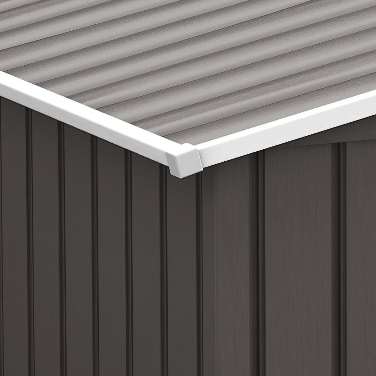 Outdoor Garden Metal Storage Shed Tool Box with Roofed Foundation Ventilation & Doors, Grey