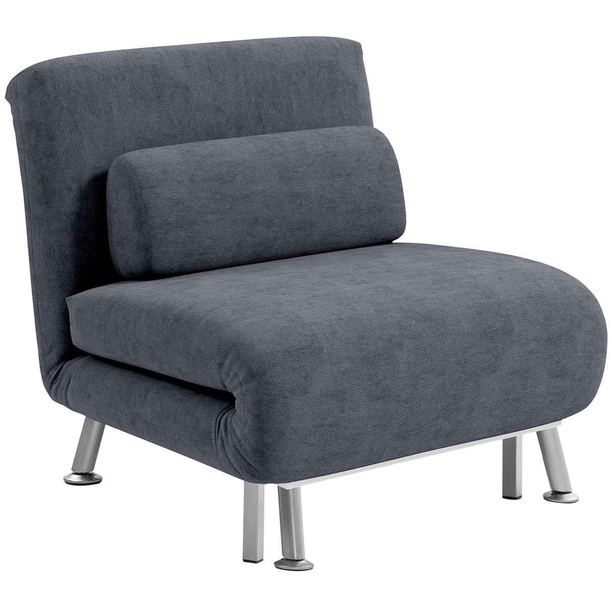 Single Sleeper Chair - Velvet-Feel Charcoal Grey