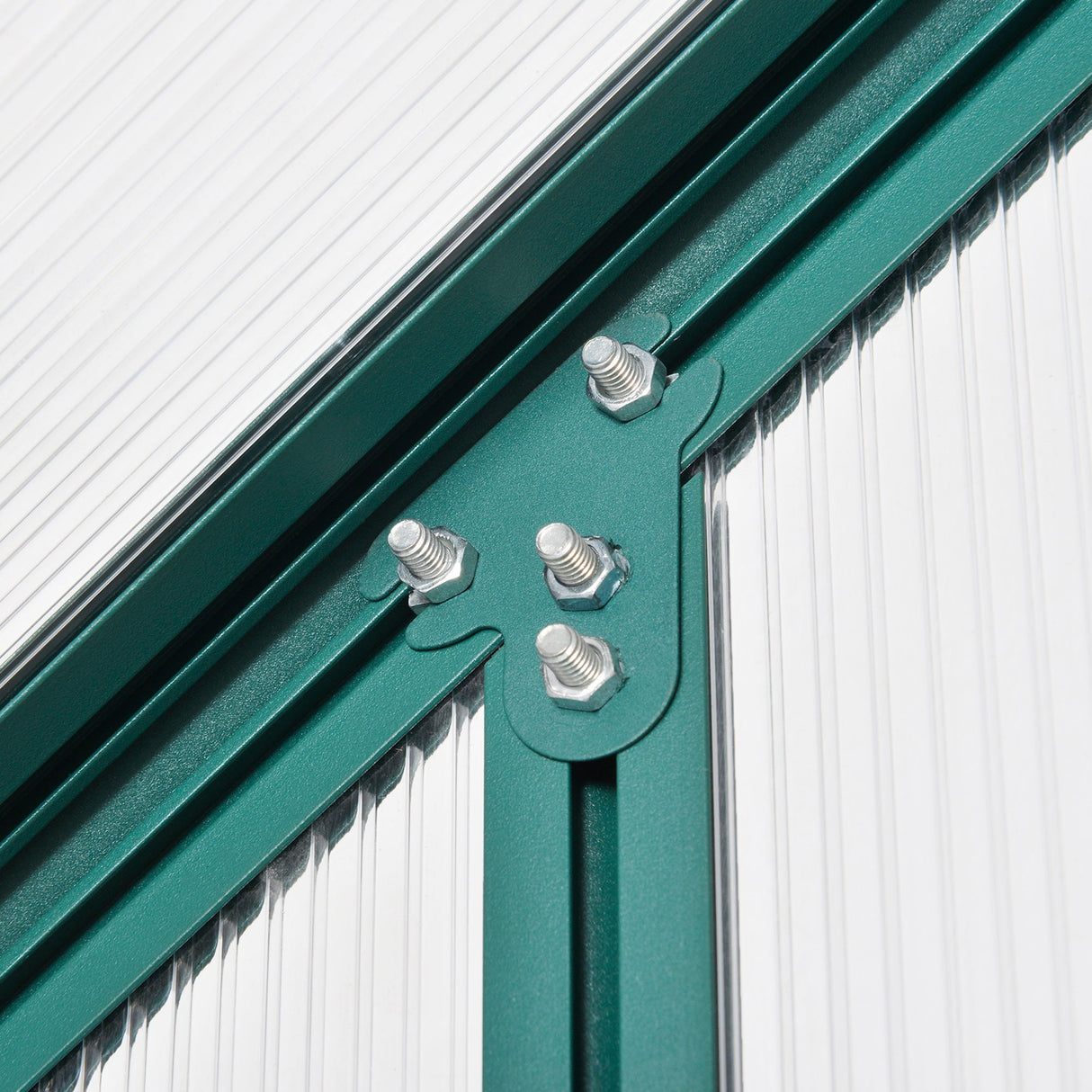 6x6 FT Polycarbonate Greenhouse with Base and Raised Bed, Walk-in with Temperature Controlled Window, Aluminium