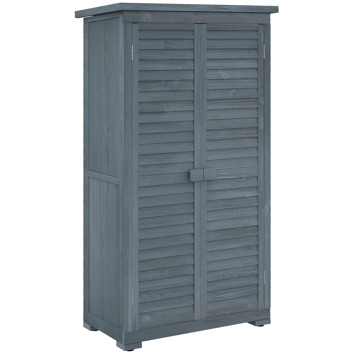 Fir Wood Garden Shed 39.5 x 79cm - Grey