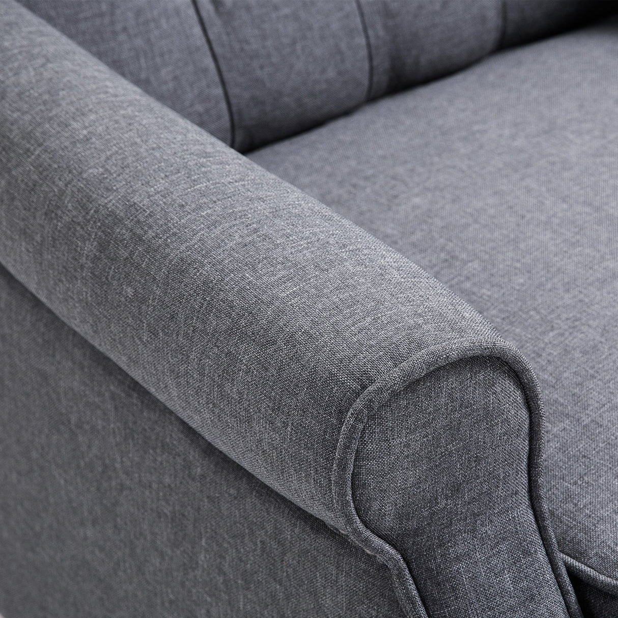 Recliner Armchair, Wingback with Footrest, Grey