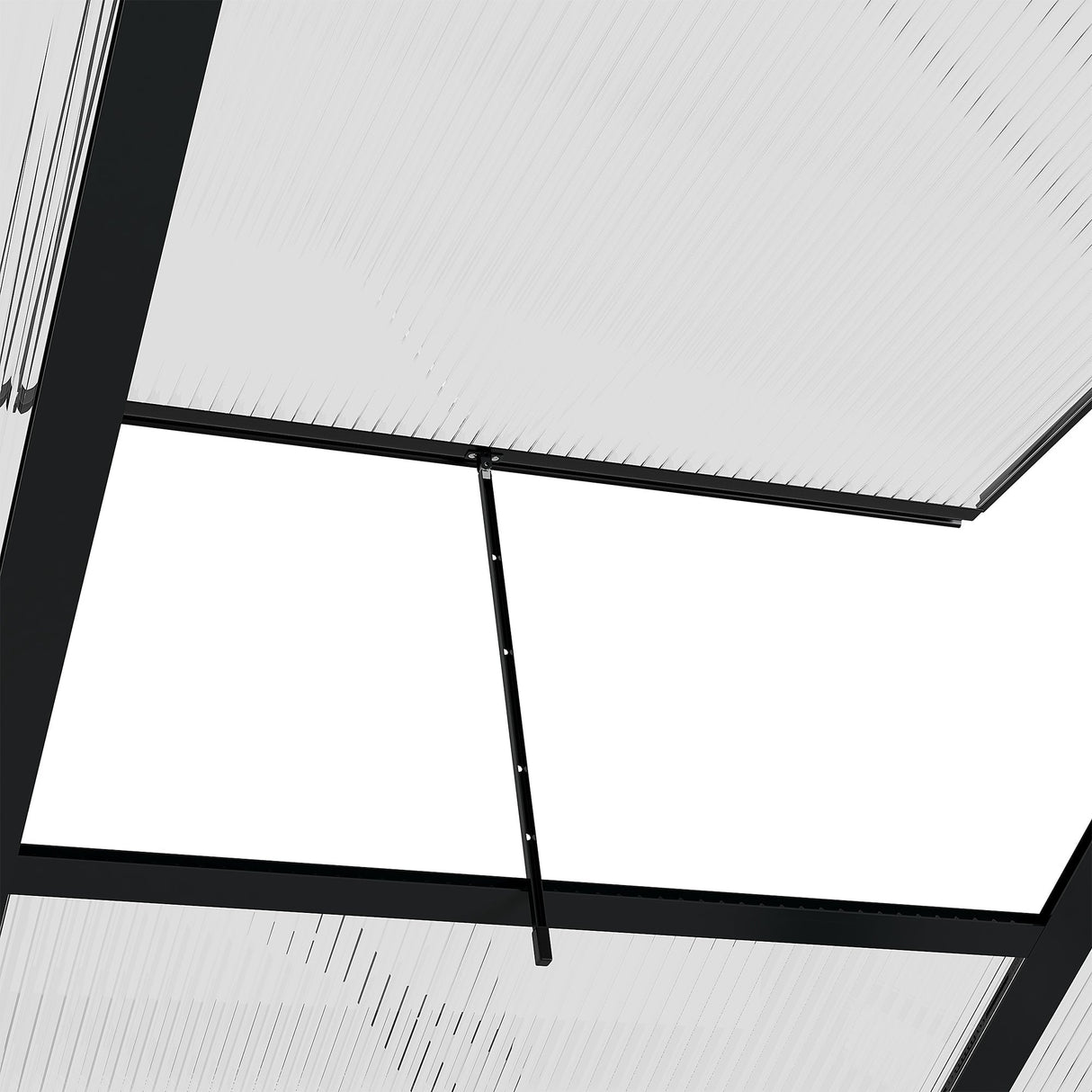 6 x 10ft Polycarbonate Greenhouse, Walk-In with Slide Door and Window, Aluminium Frame, Grey