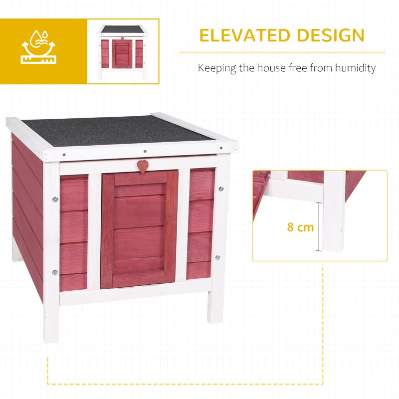 Rabbit Hutch Wooden, 51 x 42 x 43 cm, Red
