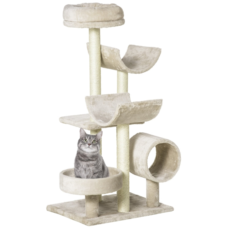 Cat Tree for Indoor Cats, Scratching Post Activity Center, Beige