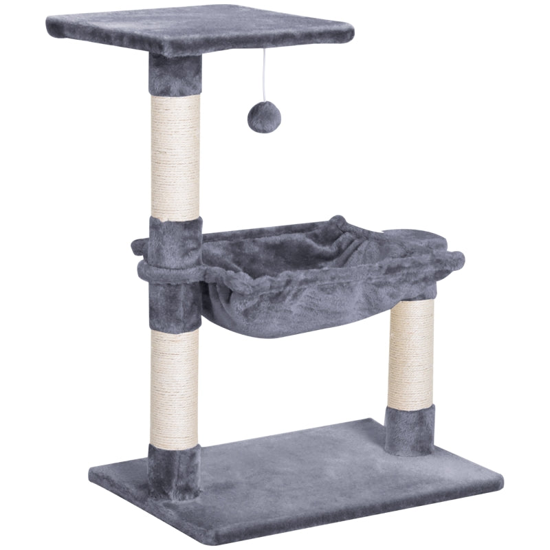 Cat Scratch Post with Bed, Sisal Scratching Posts Hammock Activity Centre, Grey