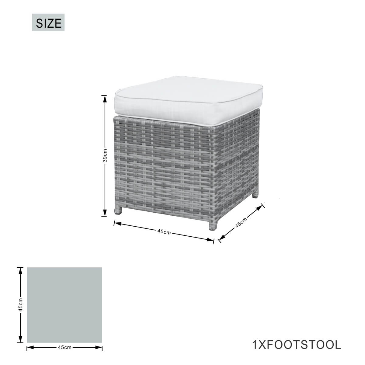 8 Seater Aluminium Rattan Dining Set – Outdoor Garden Table with 4 Chairs and 4 Footstools