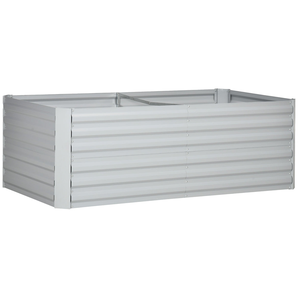 Raised Beds, Outdoor Planters 180 x 90 x 59 cm, Light Grey Galvanised Steel