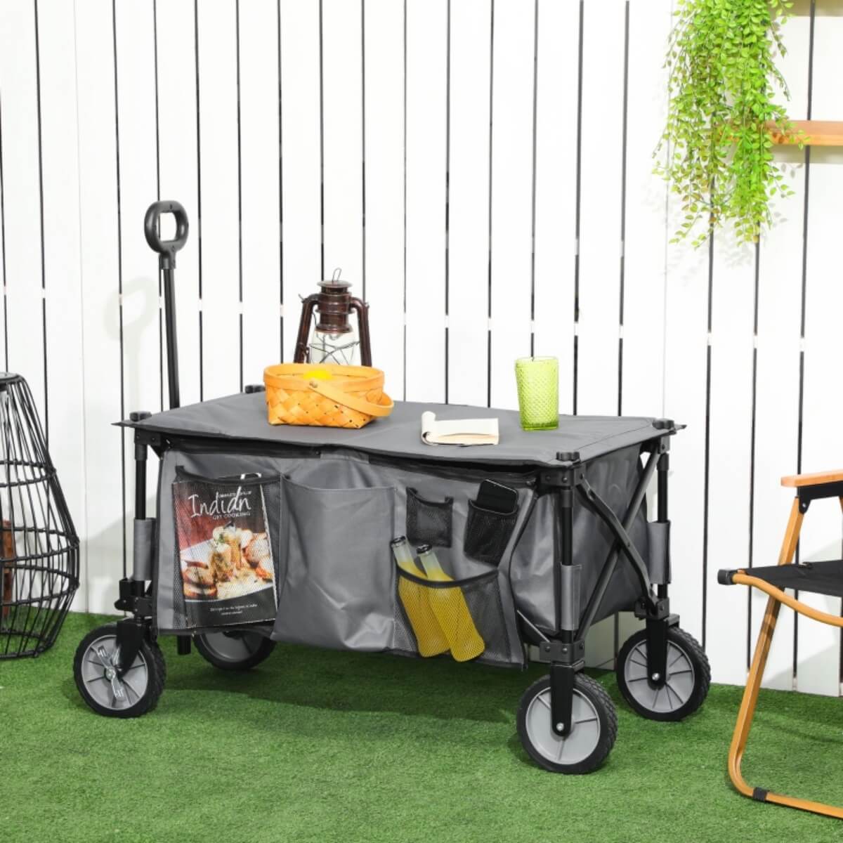 Folding Garden Trolley – Collapsible Camping Wagon, Outdoor Utility Cart