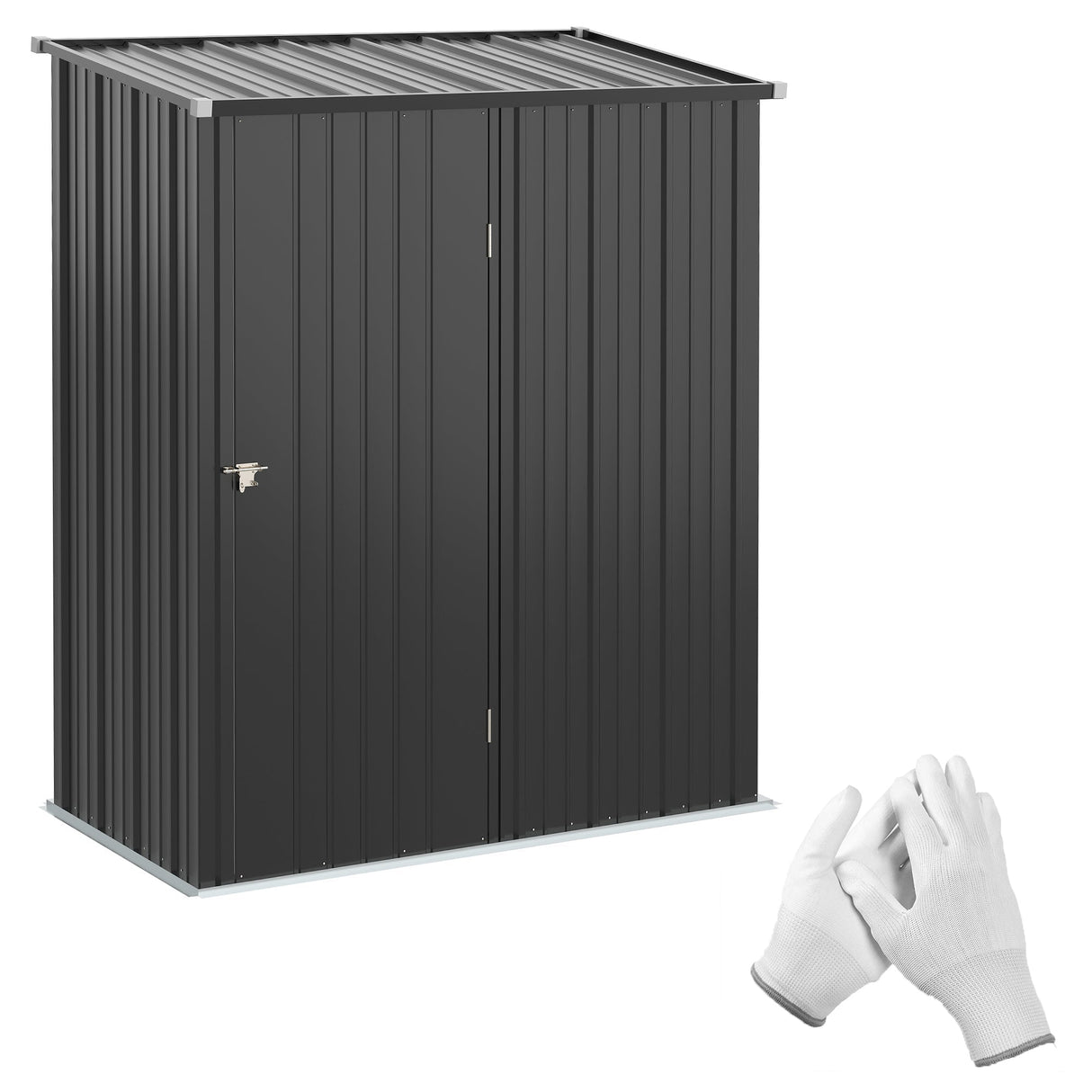 Corrugated Steel Garden Shed 5.3 x 3.1ft - Black