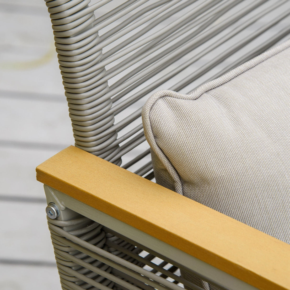 Rattan Garden Furniture Set, 4 Pieces - Grey