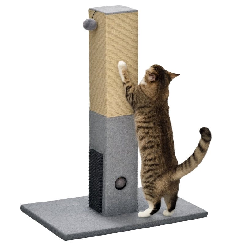 Cat Tree Scratching Post, 79cm Jute Climber with Dangling Toy ¡§C Grey