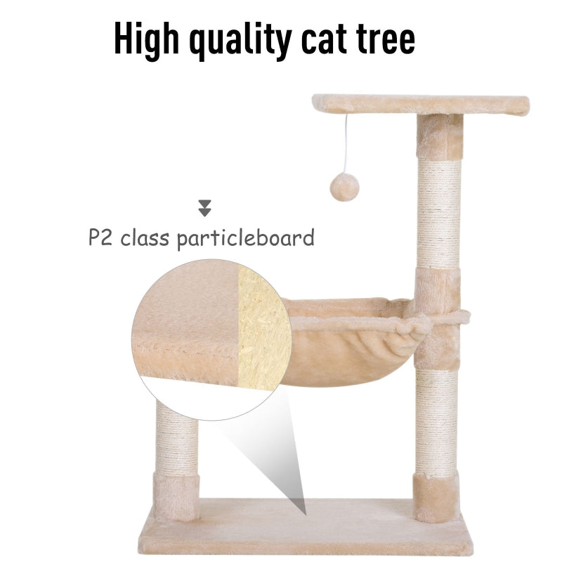 Cat Scratch Post with Bed Tree Sisal Hammock Activity Centre, Beige