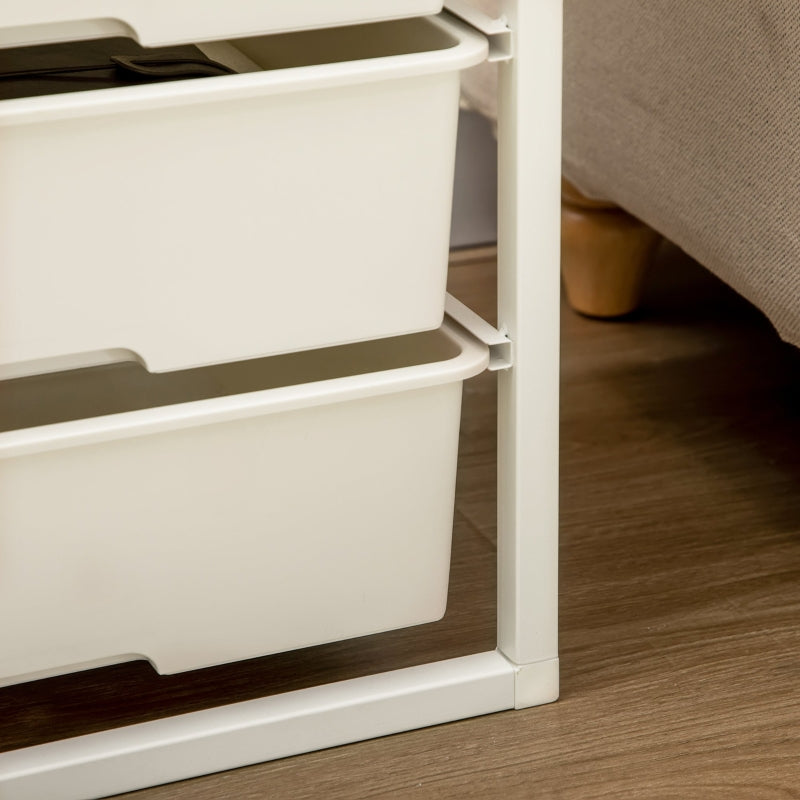 Bedroom Chest of Drawers, 6-Drawer Dresser Tall Storage, White