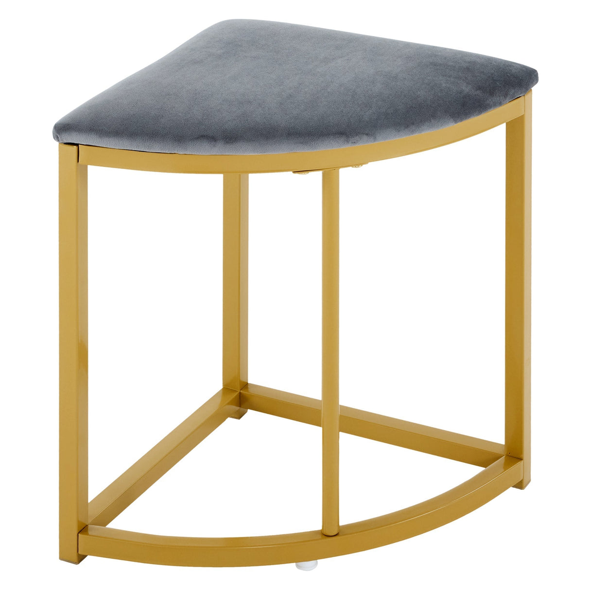 Modern Metal Frame Round Marble Dining Table and Chair Set (5 Pieces) with 4 Semi-Circular Stools