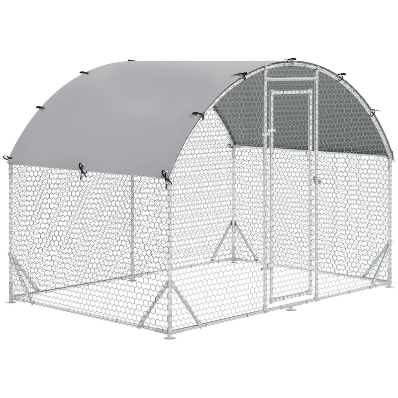 Walk In Chicken Run, Galvanised Coop Hen Poultry House, Water-Resist Cover