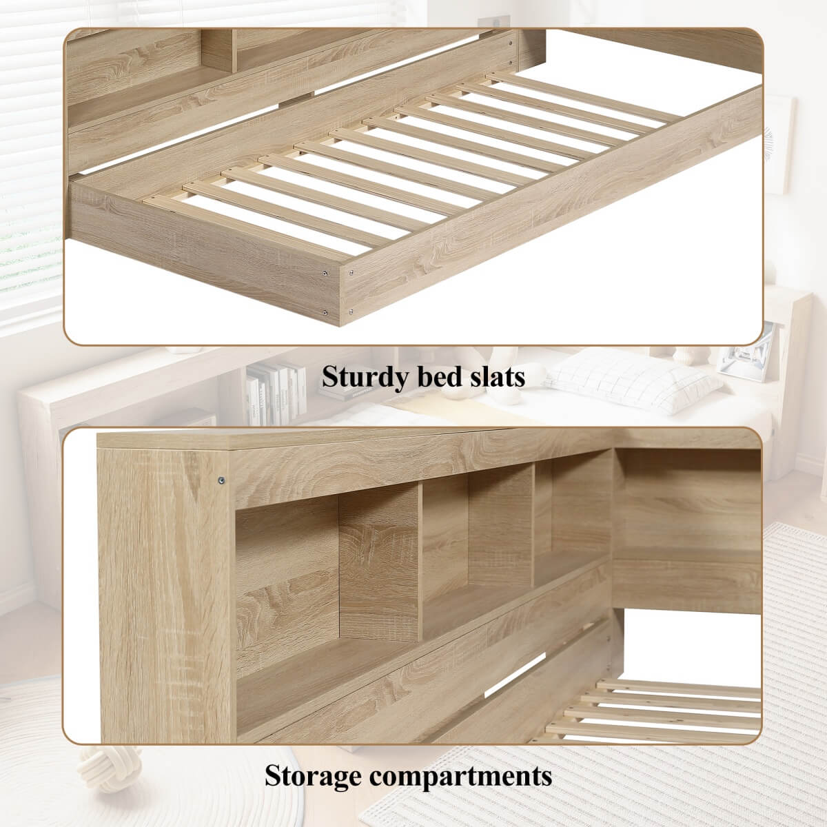 3 FT Single Storage Bed 90 × 190 cm – Durable MDF Frame with Large Under-Bed Storage for Adults & Teens