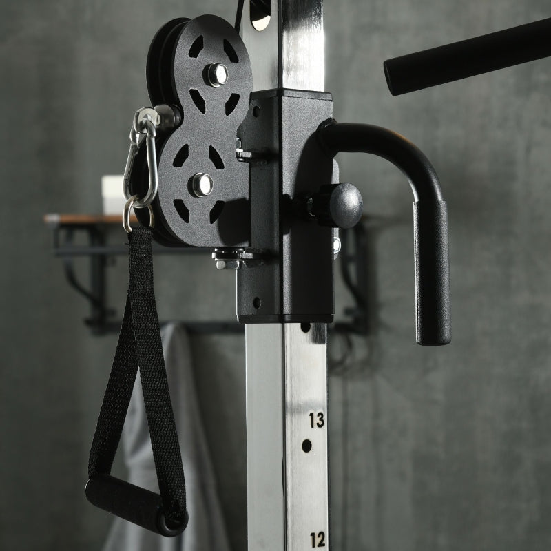 SPORTNOW Home Gym Machine, Multifunctional with Adjustable Pulleys and Pull Up Bar, Full Body Fitness