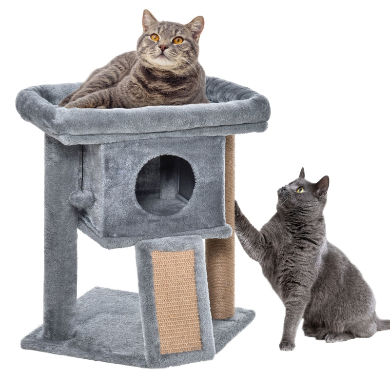 Cat Tree Tower, Cat Scratching Post Climbing Activity Centre, Grey
