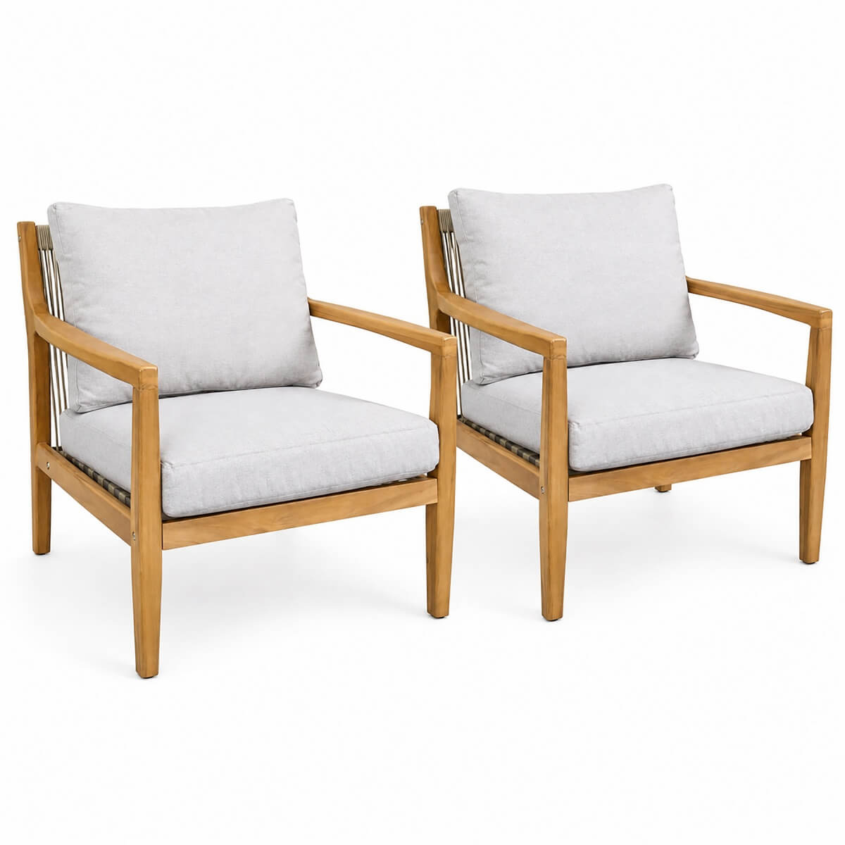 SOLARA Solid Wood Single Seater Sofa Set of 2