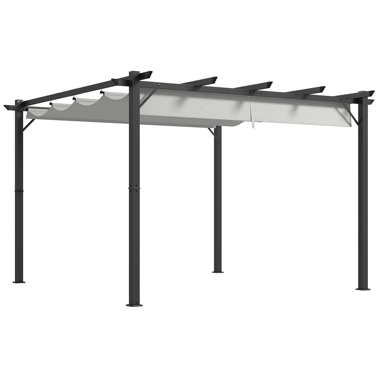 Aluminium Pergola Canopy Gazebo 3 x 3(m) Outdoor Garden Sun Shade Shelter - Light Grey