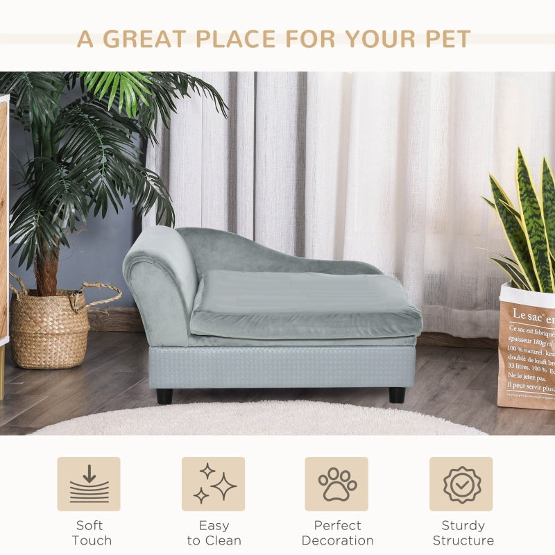 Pet Sofa Chair, with Storage & Cushion, Light Grey