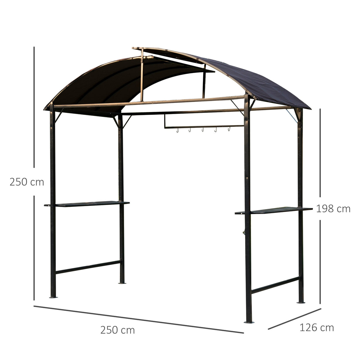 Metal Smoking Gazebo Marquee BBQ Shelter - Coffee