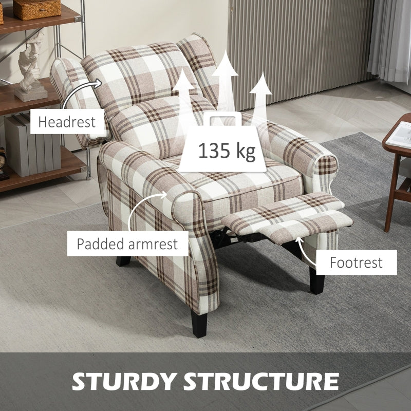 Armchair, 160?? Reclining with Footrest - Brown