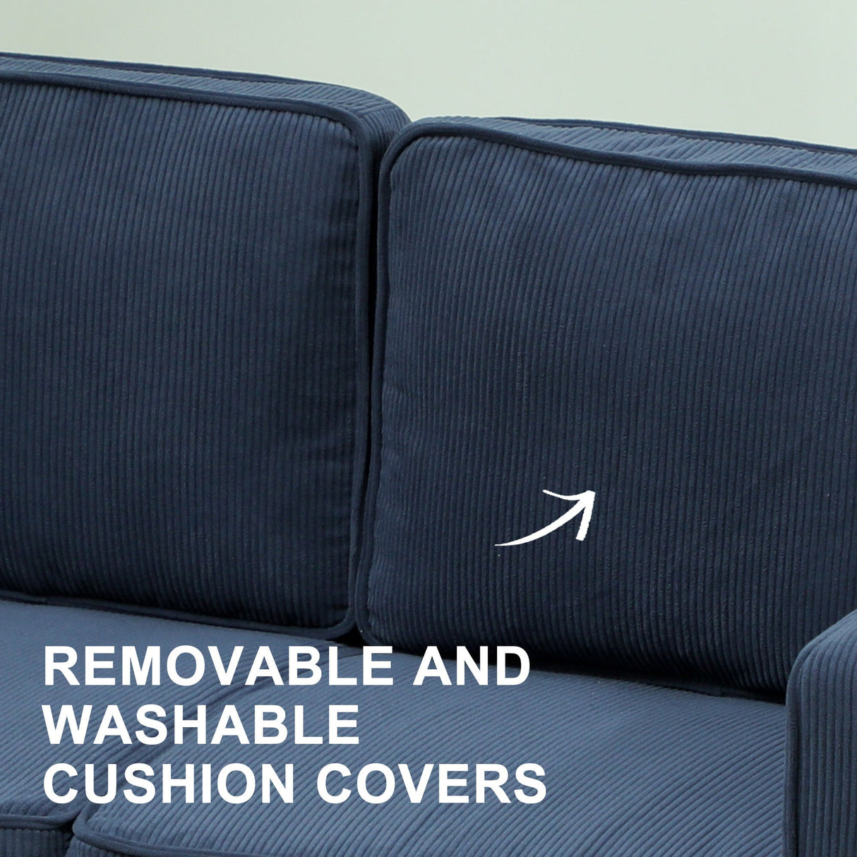 Small Two-Seater Sofa - Corduroy Blue
