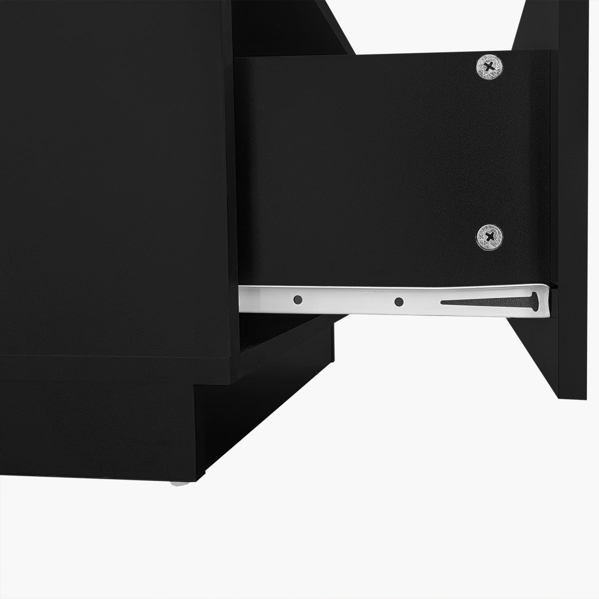 LED Coffee Table with Storage - 2 Tiers, 2 Drawers, Black