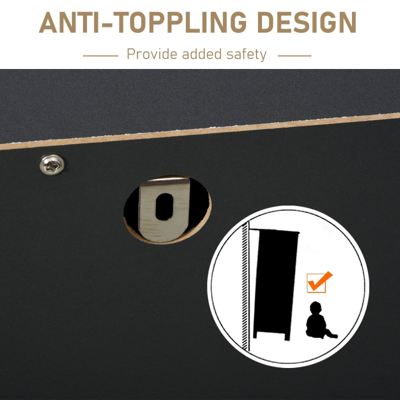 Chest of Drawers, 5-Drawer Storage Cabinet with Metal Handles