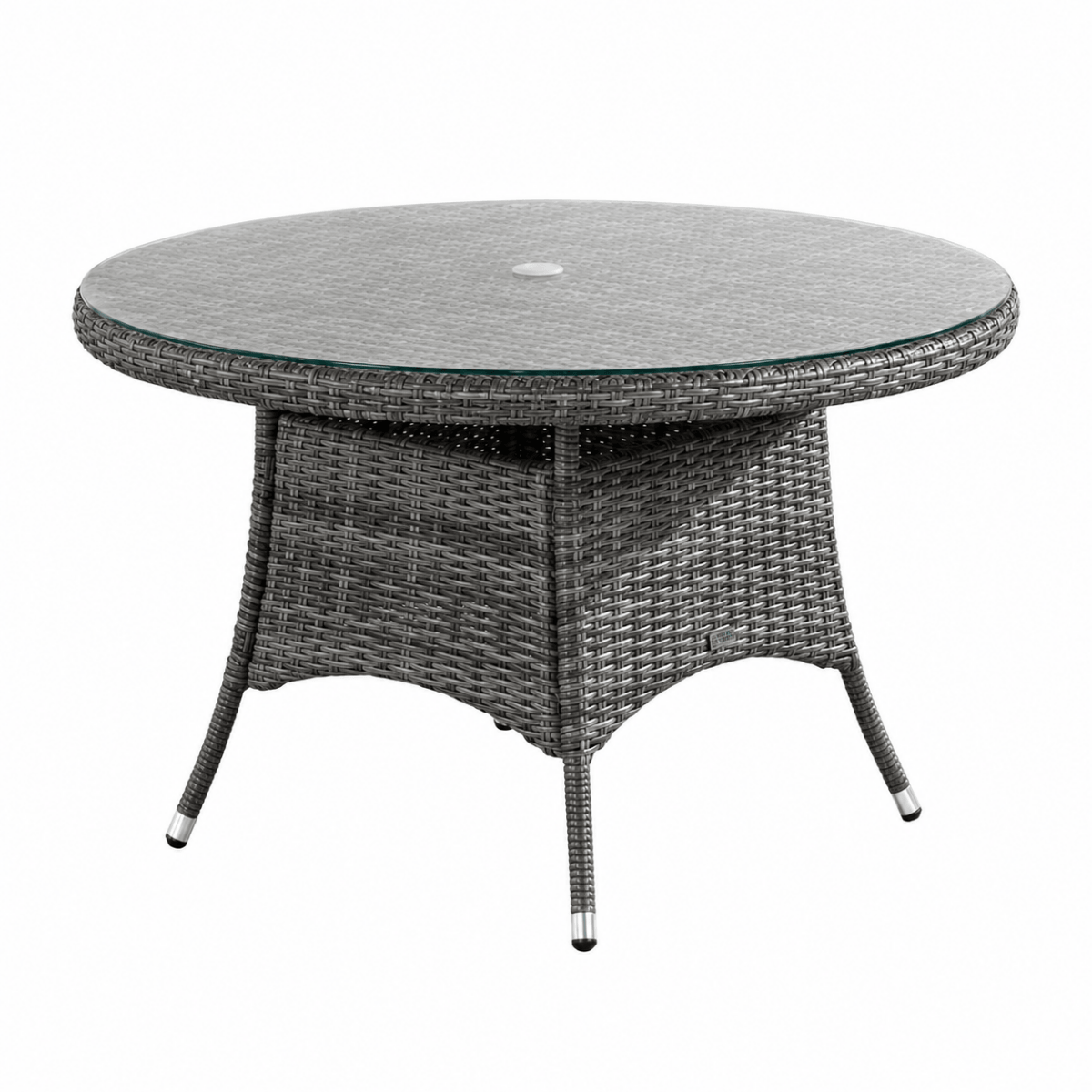 4 Seater Round Rattan Outdoor Dining Table - Garden Patio Dining Table