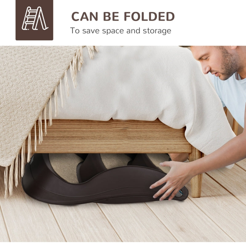 Foldable Pet Stairs 3-Step Design with Non-slip Mats, Brown